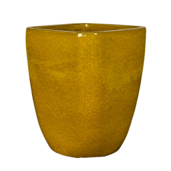 Provencelia Vauban 34x43cm, pot grande taille d&apos;extérieur fait main en terre cuite émaillée, résistant au gel, Jaune   