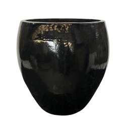 Provencelia Lafontaine 68x68cm, pot grande taille d&apos;extérieur fait main en terre cuite émaillée, résistant au gel, noir   