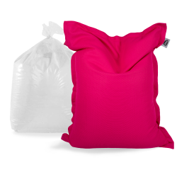 Soo Santaï Set-Big Mama Floating pouf XXL + Polystyrène, 180x140x25cm intérieur & extérieur déhoussable résistant aux uv, Rose