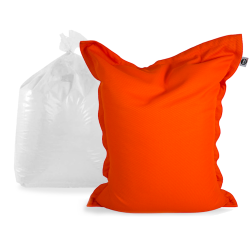 Soo Santaï Set-Big Mama Floating pouf XXL + Polystyrène, 180x140x25cm intérieur & extérieur déhoussable résistant aux uv, Orange