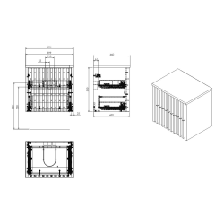 Swiss Aqua Technologies Meuble de salle de bain sous lavabo SAT Delano 60x46 cm chêne mat (DELANO60ZDDE)