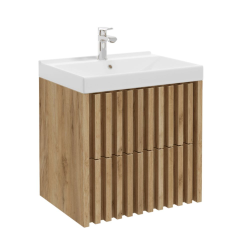 Swiss Aqua Technologies Meuble de salle de bain avec lavabo SAT Delano 60x46 cm chêne mat (DELANO60ZDUM)