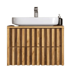 Swiss Aqua Technologies Meuble de salle de bain sous lavabo SAT Delano 80x46 cm chêne mat (DELANO80ZDDE)