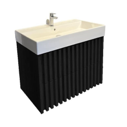 Swiss Aqua Technologies Meuble de salle de bain avec lavabo SAT Delano 80x56x46 cm noir mat (DELANO80ZCSAT)