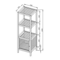 Etagère de salle de bain 30x10x5,5 cm, brossé (SATDPOL3012BZ)