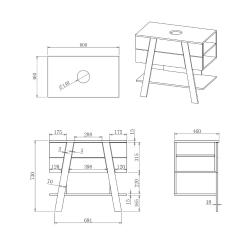 Etagère de salle de bain 30x10x5,5 cm, brossé (SATDPOL3012BZ)