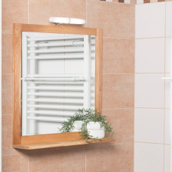 Miroir avec étagère Naturel Home 60x61,5 cm, bois (HOMEZRC)