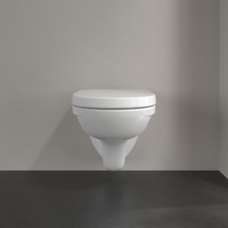 Villeroy & Boch Cuvette suspendue à fond creux, 36x49x33 cm + Abattant avec frein de chute, blanc (O.NOVOCOMPACT)