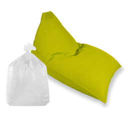 Soo Santaï Set Lazy Bro fauteuil poire + Polystyrène 140 x 120 x 90cm intérieur & extérieur, déhoussable et résistant aux UV, Vert 