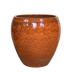 Provencelia Lafontaine 68x68cm, pot grande taille d&apos;extérieur fait main en terre cuite émaillée, résistant au gel, rouille d&apos;automne  