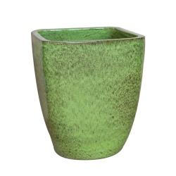 Provencelia Vauban 18x21cm, pot grande taille d&apos;extérieur fait main en terre cuite émaillée, résistant au gel, vert de lac