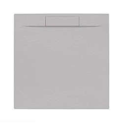 Fusion Receveur de douche 90x90cm en marbre coulé, Gris (SATFU9090GRP)