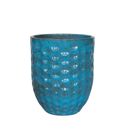 Provencelia Merovee 30x45cm, pot grande taille d&apos;extérieur fait main en terre cuite émaillée, résistant au gel, bleu acier