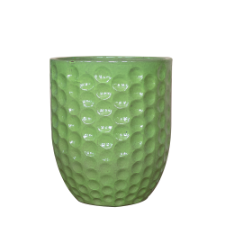 Provencelia Merovee 30x45cm, pot grande taille d&apos;extérieur fait main en terre cuite émaillée, résistant au gel, vert olive