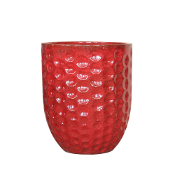 Provencelia Merovee 30x45cm, pot grande taille d&apos;extérieur fait main en terre cuite émaillée, résistant au gel, rouge tropical