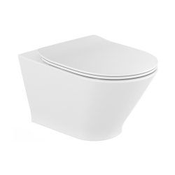 Pack WC Bâti-support avec Cuvette Roca The Gap fixations invisibles + Abattant  + Plaque blanc chromé (GebGapRimless-A)