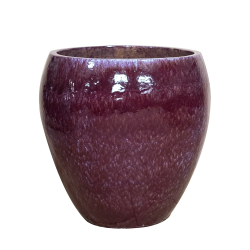 Provencelia Lafontaine 28x32cm, pot grande taille d&apos;extérieur fait main en terre cuite émaillée, résistant au gel, violet clair  