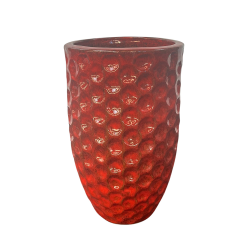 Provencelia Merovee 23x35cm, pot grande taille d&apos;extérieur fait main en terre cuite émaillée, résistant au gel, rouge tropical