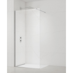 Swiss Aqua Technologies Walk-in 70x200cm Paroi en verre Crystal Glass® 8 mm anticalcaire, avec bras et profilés chrome brillant (SATBWI70PR)