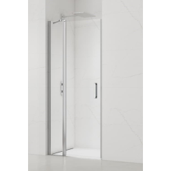 Swiss Aqua Technologies Fusion Porte de douche 80x195cm pivotante anticalcaire avec profilé chrome brillant (SATFUDP80NIKA-SET)