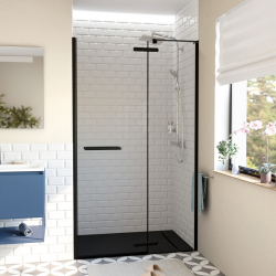 Swiss Aqua Technologies TGD NEW Porte de douche 120x200cm pivotante anticalcaire avec profilé noir mat (SATTGDN120NIKAC)