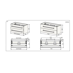 Meuble de salle de bain avec vasque Naturel Cube Way 100x40 cm blanc brillant (CUBE2100ZBL)