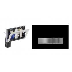 Set - Plaque de déclenchement SIGMA 50 noire + Support pour bloc d'eau bleue (115.610.00.1-SET1)